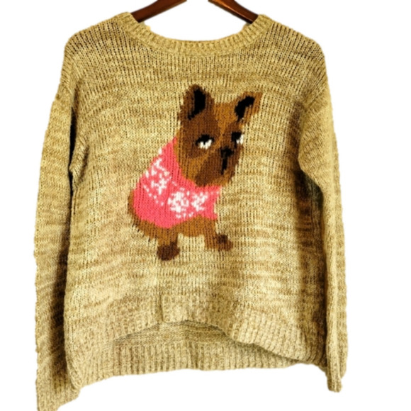 Jolt Sweaters - Jolt Tan Sweater with Dog Design